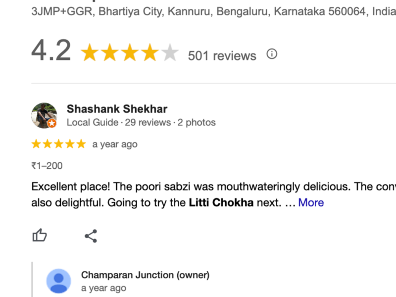 For Sale: Profitable Restaurant in Vibrant Food Court for Sale - 16 Lakh - Champaran Junction - Authentic Bihari Cuisine - Near Bharitiya City IT park - Outside Food Court
