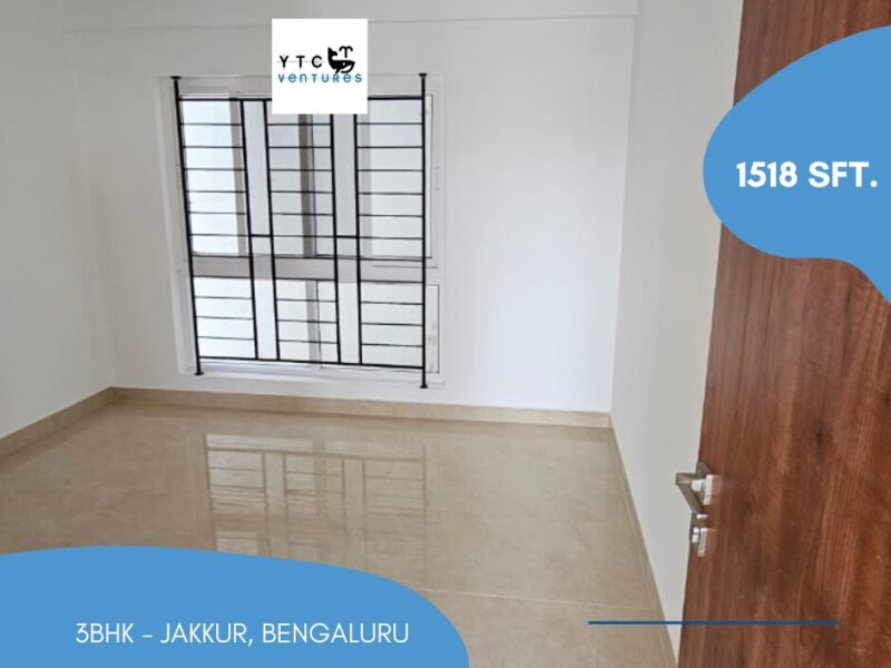 Hot Deal: 3 BHK – Multistorey Apartment for Sale in Jakkur, near Raichanhalli Lake, Bengaluru, KA, INDIA