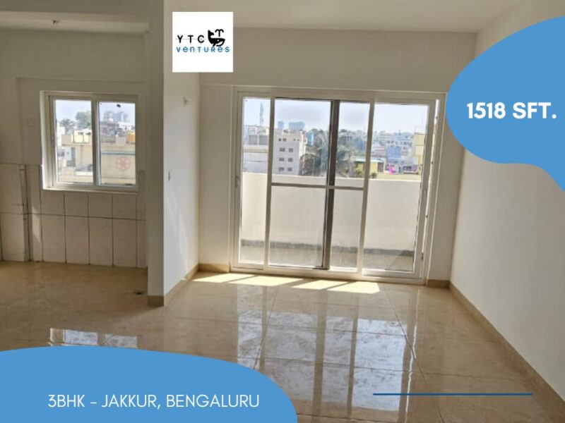 Hot Deal: 3 BHK – Multistorey Apartment for Sale in Jakkur, near Raichanhalli Lake, Bengaluru, KA, INDIA