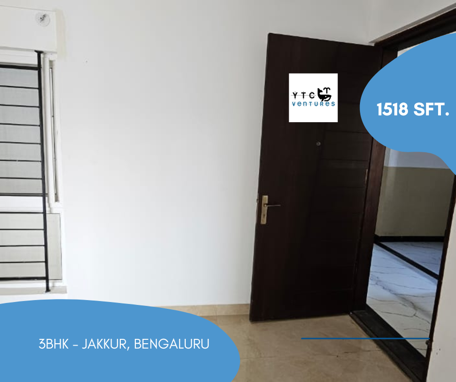 Hot Deal: 3 BHK – Multistorey Apartment for Sale in Jakkur, near Raichanhalli Lake, Bengaluru, KA, INDIA