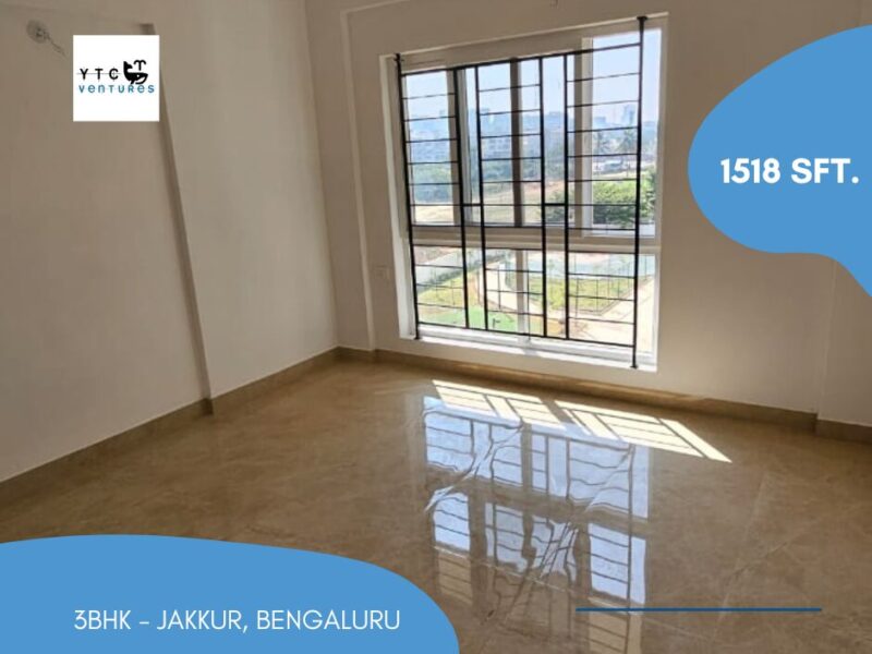 Hot Deal: 3 BHK – Multistorey Apartment for Sale in Jakkur, near Raichanhalli Lake, Bengaluru, KA, INDIA