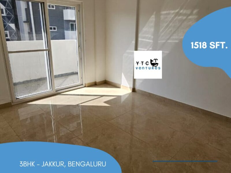 Hot Deal: 3 BHK – Multistorey Apartment for Sale in Jakkur, near Raichanhalli Lake, Bengaluru, KA, INDIA