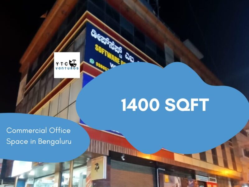 Commercial Space 1400 sq ft Kogilu Main Road – 4th Floor Premium Glass-Facade Office Space